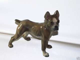   Ugo Zaccagnini Italy Ceramic Pottery Porcelain Boxer Dog Figure  