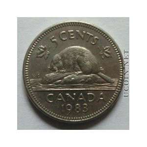  Extra Fine 1983 Canadian Beaver Nickel 