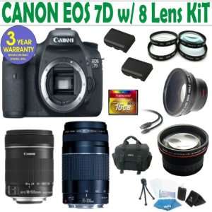  Canon EOS 7D 8 Lens Deluxe Kit with EF S 18 135mm f/3.5 5 