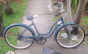 Vintage Schwinn Hollywood Ladies Girls Blue Bicycle  