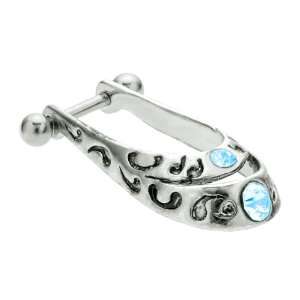   CZ Accented Tribal Shield Cartilage Piercing Cuff Earring Jewelry