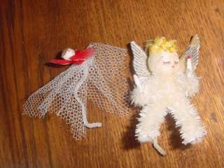   Chenille ANGELS Spun Cotton Heads Candles CHRISTMAS trees corsages