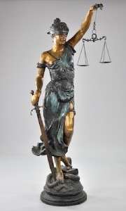Bronze Statue Blind Justice by Alois Mayer  