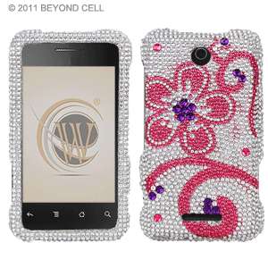 FOR ZTE Score X500 Cricket Smartphone PINK CLEAR BLING Rhinestone 