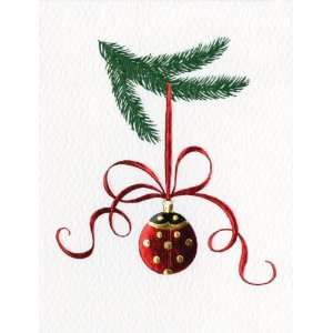  Caspari 2008 Embossed Holiday Cards with Ladybug Ornament 