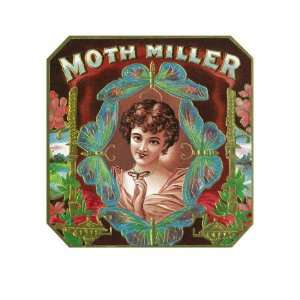  Moth Miller Brand Cigar Box Label Giclee Poster Print 