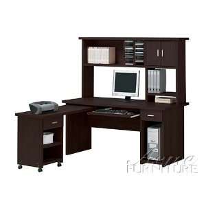  New Espresso Finish Computer Desk / Hutch Set ACS004692 