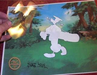 Goofy Plays Golf Hand Signed Disney Sericel COA  