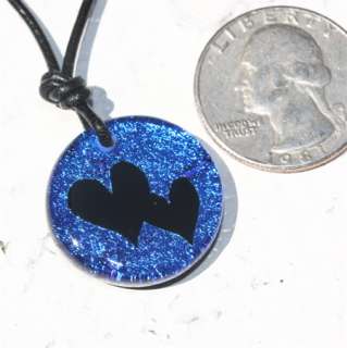 Heart Charm Dichroic Glass Pendant Love Jewelry Art  