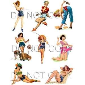  SEXY Hillbilly or country Pin up girl Guitar decals #53 