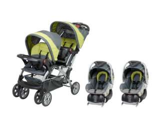Baby Trend Sit N Stand Inline Double Baby Stroller & Twin Car Seat 