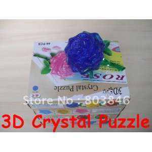  rose 3d crystal puzzle with color box christmas gift can 