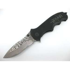  Damascus Folding Knife   Foxtrot 3.5 in.
