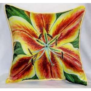 Betsy Drake HJ702 Yellow Lily Art Only Pillow 18x18