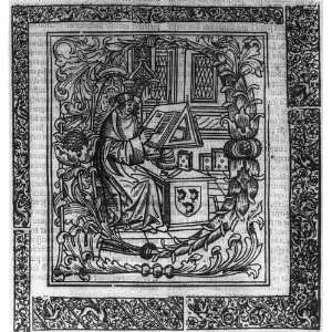 Charles,Duke of Vendosmoys,seated at desk,writing,1527,Nicole Gilles