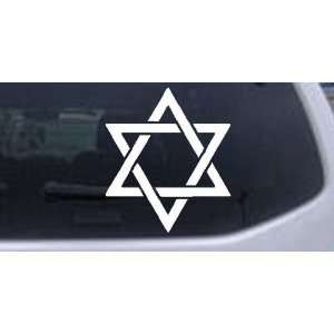 White 20in X 17.1in    Star Of David Christian Car Window Wall Laptop 