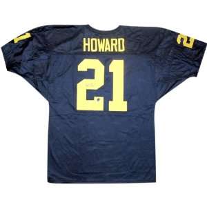 Desmond Howard Signed Michigan Navy Wilson Jersey w/91 Heisman