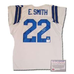 Emmitt Smith Dallas Cowboys NFL Hand Signed Authentic Style Home White 