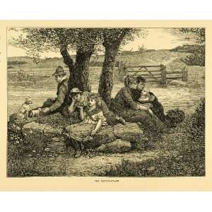  1887 Wood Engraving Resting Place Tree George Henry 