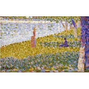  Women On The River Bank by Georges Seurat 36.00X22.50. Art 