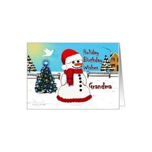  Holiday Birthday Wishes ~ Grandma ~ Snowman Card Health 