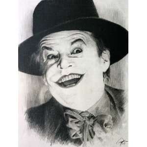 Jack Nicholson as Joker in Batman (1989) Sketch Portrait, Charcoal 