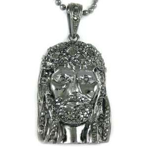  Jay Z Iced Out Black Jesus Pendant w/36 Ball Chain 