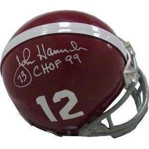 John Hannah Signed Mini Helmet   Alabama Crimson Tide CHOF 