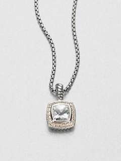 David Yurman   Diamond Accented White Topaz Sterling Silver Square 