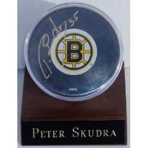 Mike Skudra Autographed Puck with Holder and COA  Sports 