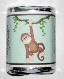 60 MONKEY JUNGLE BABY SHOWER CANDY WRAPPERS FAVORS  