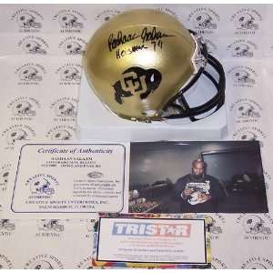 Rashaan Salaam Hand Signed Colorado Buffaloes Mini Helmet