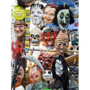 Masks for Sale on Market Day, Zaachila, Oaxaca, Mexico, North America 