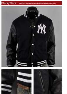   yankees custom logo baseball letterman varsity wool leather jackets