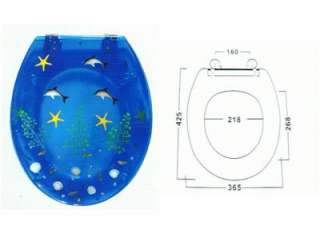 New Toilet Seat Designer Resin Clear Blue Fish Ocean!  