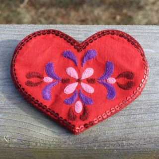 Folkloric Heart Coin Purse   Fair Trade Winds Valentines Day 