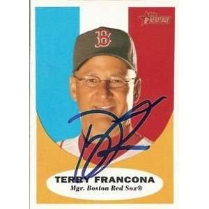  Terry Francona Signed Red Sox 2010 Topps Heritage Card 