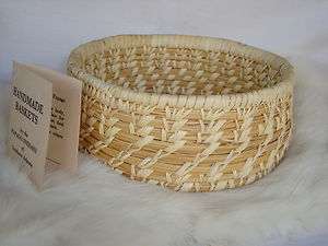 Basket Bowl Handmade Bear Grass/Yucca 6 Across 2.5 Deep USA NWT 