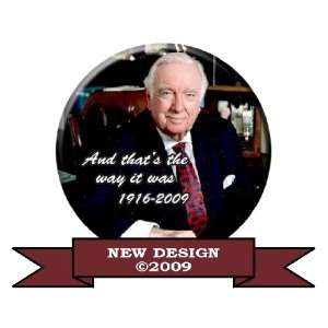 WALTER CRONKITE MEMORIAL PIN BUTTON   AND THATS THE WAY IT WAS