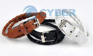   Fashion Jewelry Ladys Leather Like Double Wrap Belt Bracelet  