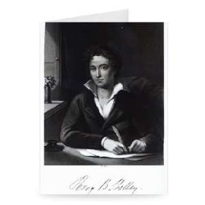 Percy Bysshe Shelley, engraved by William   Greeting Card (Pack of 2 