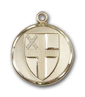 Solid 14K Gold Episcopal Medal Cross Pendant Jewelry  