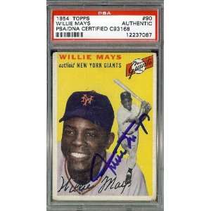 Willie Mays Autographed 1954 Topps Card PSA/DNA Slabbed