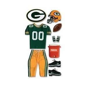  NFL TEAM UNIFORM 3 D Stickers GREEN BAY PACKERS   DISCONTINUED 