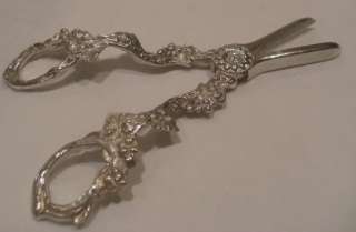 Old Vintage Silver Plated Grape Scissors  