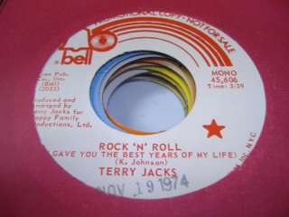Rock Promo 45 TERRY JACKS Rock NRoll on Bell  