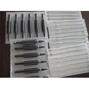 25) COUNTS OF 6 FLATS PRE STERILIZED TATTOO NEEDLES WITH MATCHING (25 