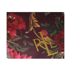  Ralph Lauren Jillian Floral Oblong Tablecloth; Burgandy 60 
