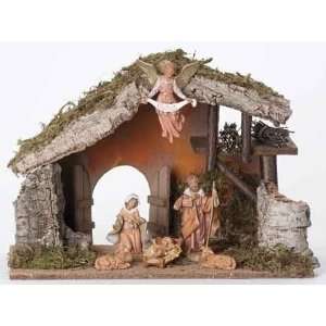   Fontanini 6 Piece 5 Inch Nativity Figure Set with Italian Stable Home