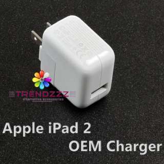 New Original Apple iPad 2 Wall Charger 10w USB Adapter with 6Ft Extra 